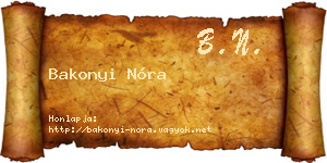 Bakonyi Nóra névjegykártya