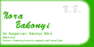 nora bakonyi business card
